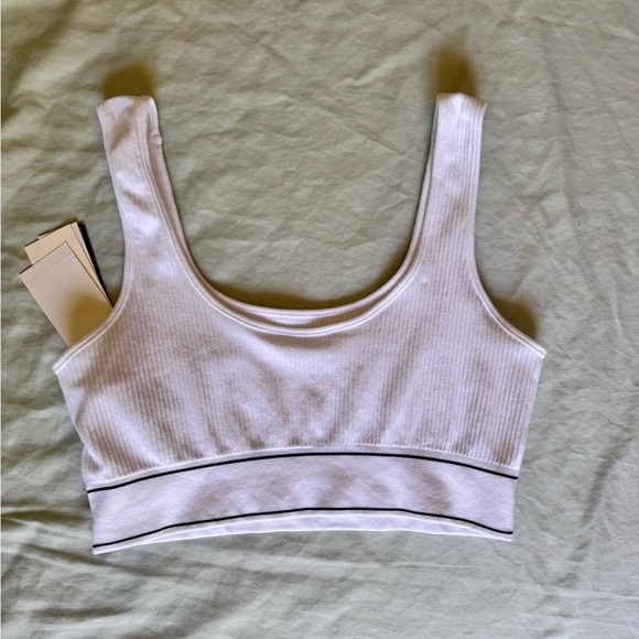 Ralph Lauren Women's White Ribbed Sports Bra Size XL - Picture 3 of 4